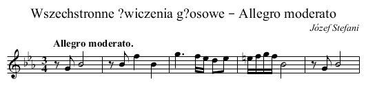 Wszechstronne ?wiczenia g?osowe – Allegro moderato - staff notation