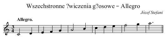 Wszechstronne ?wiczenia g?osowe – Allegro - staff notation