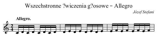 Wszechstronne ?wiczenia g?osowe – Allegro - staff notation