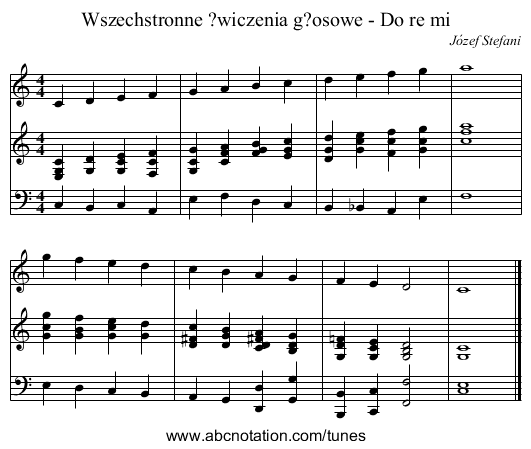 Wszechstronne ?wiczenia g?osowe - Do re mi - staff notation