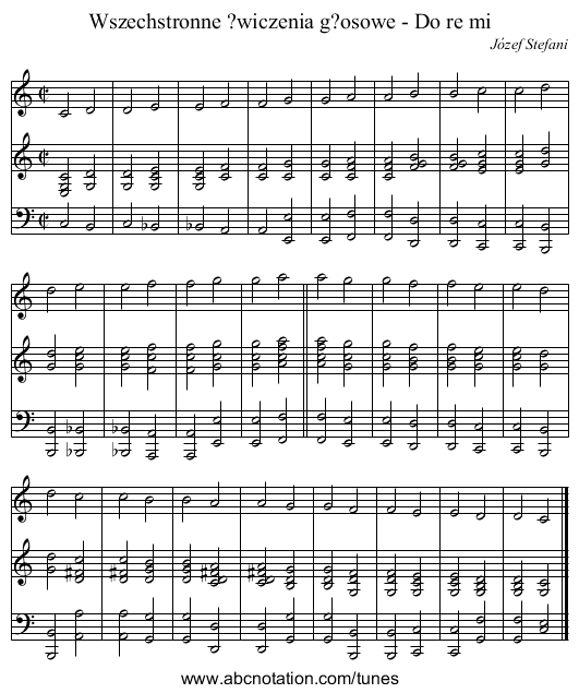 Wszechstronne ?wiczenia g?osowe - Do re mi - staff notation