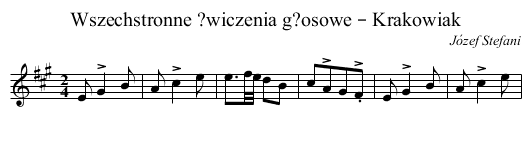 Wszechstronne ?wiczenia g?osowe – Krakowiak - staff notation