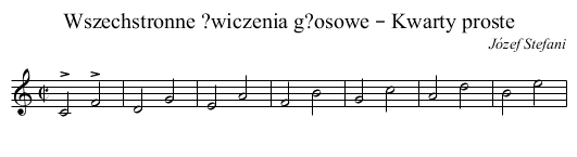 Wszechstronne ?wiczenia g?osowe – Kwarty proste - staff notation