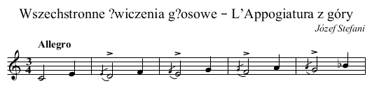 Wszechstronne ?wiczenia g?osowe – L’Appogiatura z góry - staff notation