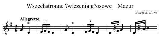Wszechstronne ?wiczenia g?osowe – Mazur - staff notation