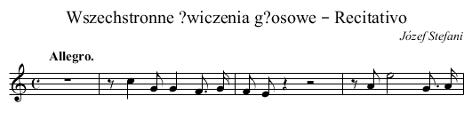Wszechstronne ?wiczenia g?osowe – Recitativo - staff notation
