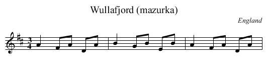 Wullafjord (mazurka) - staff notation