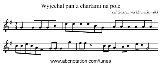 Wyjechal pan z chartami na pole - staff notation