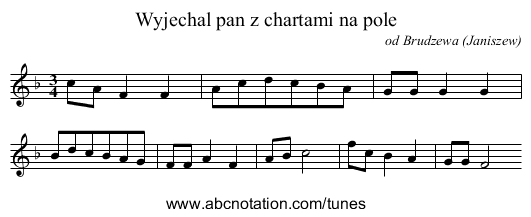Wyjechal pan z chartami na pole - staff notation