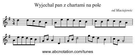 Wyjechal pan z chartami na pole - staff notation