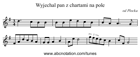 Wyjechal pan z chartami na pole - staff notation
