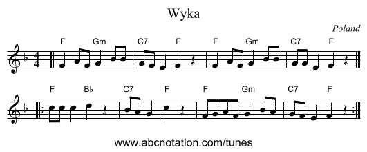 Wyka - staff notation