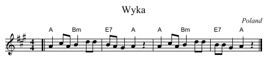 Wyka - staff notation