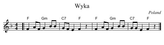 Wyka - staff notation