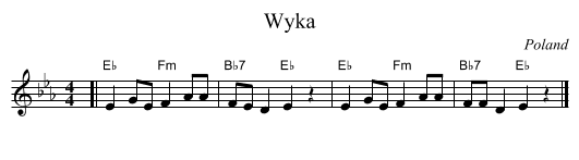Wyka - staff notation