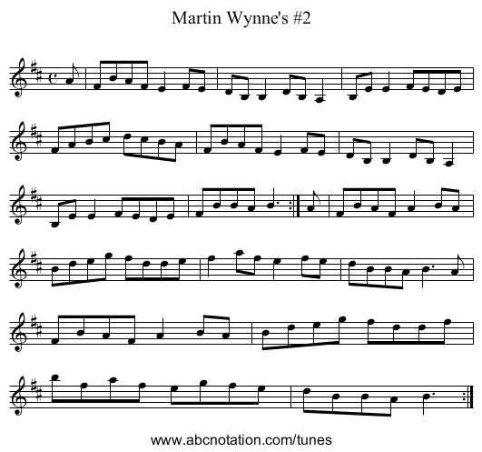 Wynne's #2, Martin - staff notation