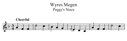 Wyres Megen - staff notation