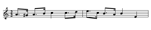 Wyres Ned Puw - staff notation