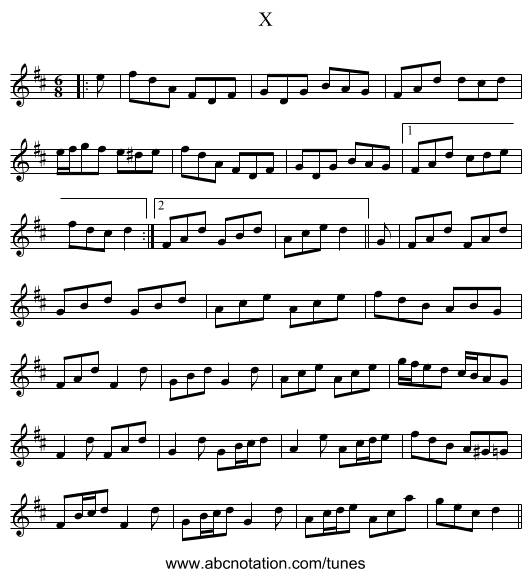 X - staff notation
