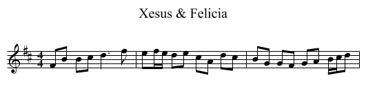 Xesus & Felicia - staff notation