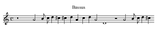 XI. O flye not - staff notation