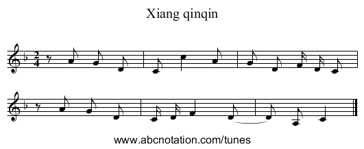 Xiang qinqin - staff notation