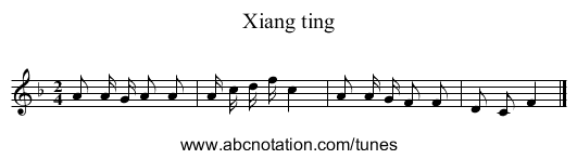 Xiang ting - staff notation