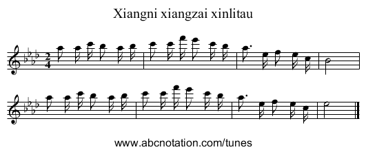 Xiangni xiangzai xinlitau - staff notation