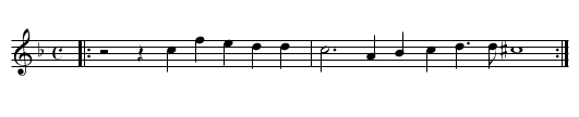 XIII. Now cease my wandring eies, - staff notation