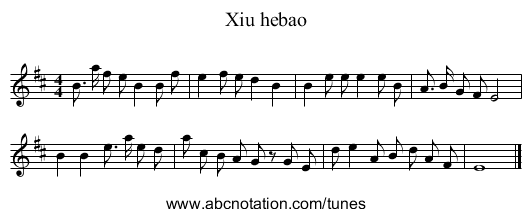 Xiu hebao - staff notation