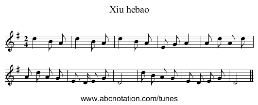 Xiu hebao - staff notation