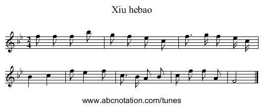 Xiu hebao - staff notation