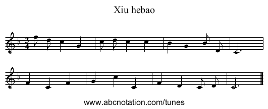 Xiu hebao - staff notation