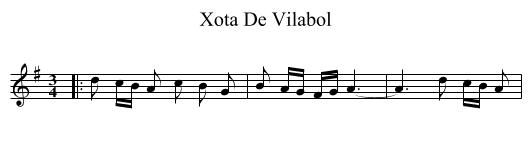 Xota De Vilabol - staff notation