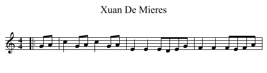Xuan De Mieres - staff notation