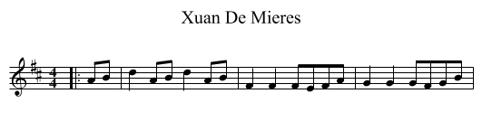 Xuan De Mieres - staff notation