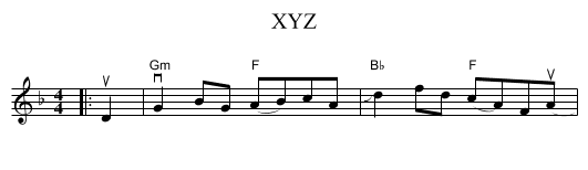 XYZ - staff notation