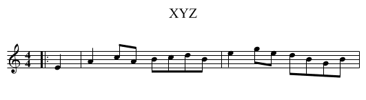 XYZ - staff notation