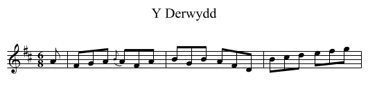 Y Derwydd - staff notation
