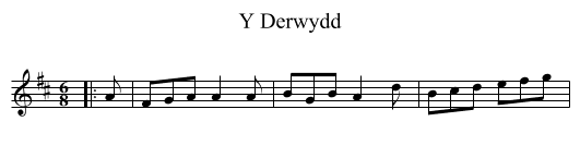 Y Derwydd - staff notation