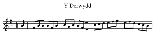 Y Derwydd - staff notation