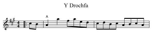 Y Drochfa - staff notation