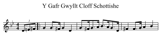 Y Gafr Gwyllt Cloff Schottishe - staff notation