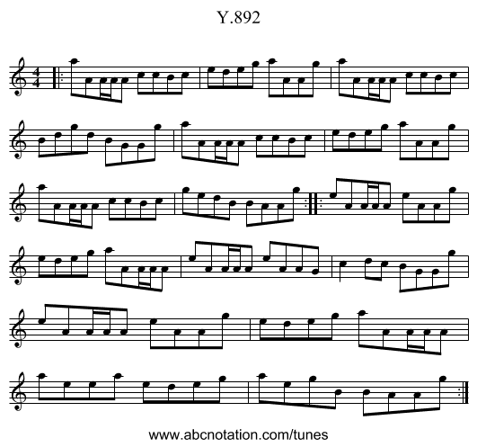 Y.892 - staff notation