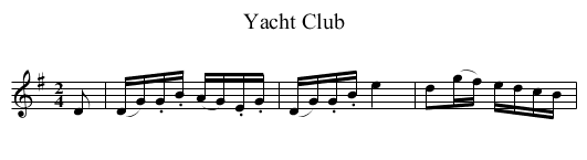 Yacht Club - staff notation