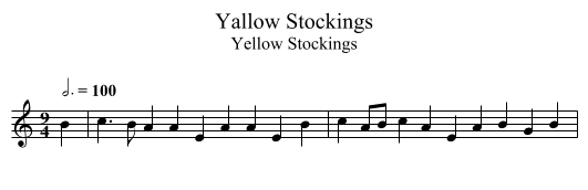 Yallow Stockings - staff notation