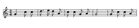 Yangge - staff notation