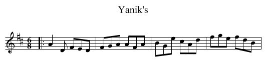 Yanik's - staff notation