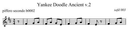 Yankee Doodle Ancient v.2 - staff notation