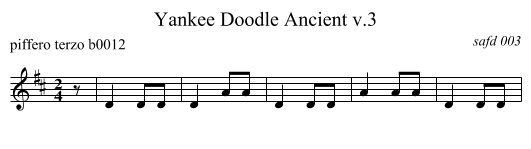 Yankee Doodle Ancient v.3 - staff notation